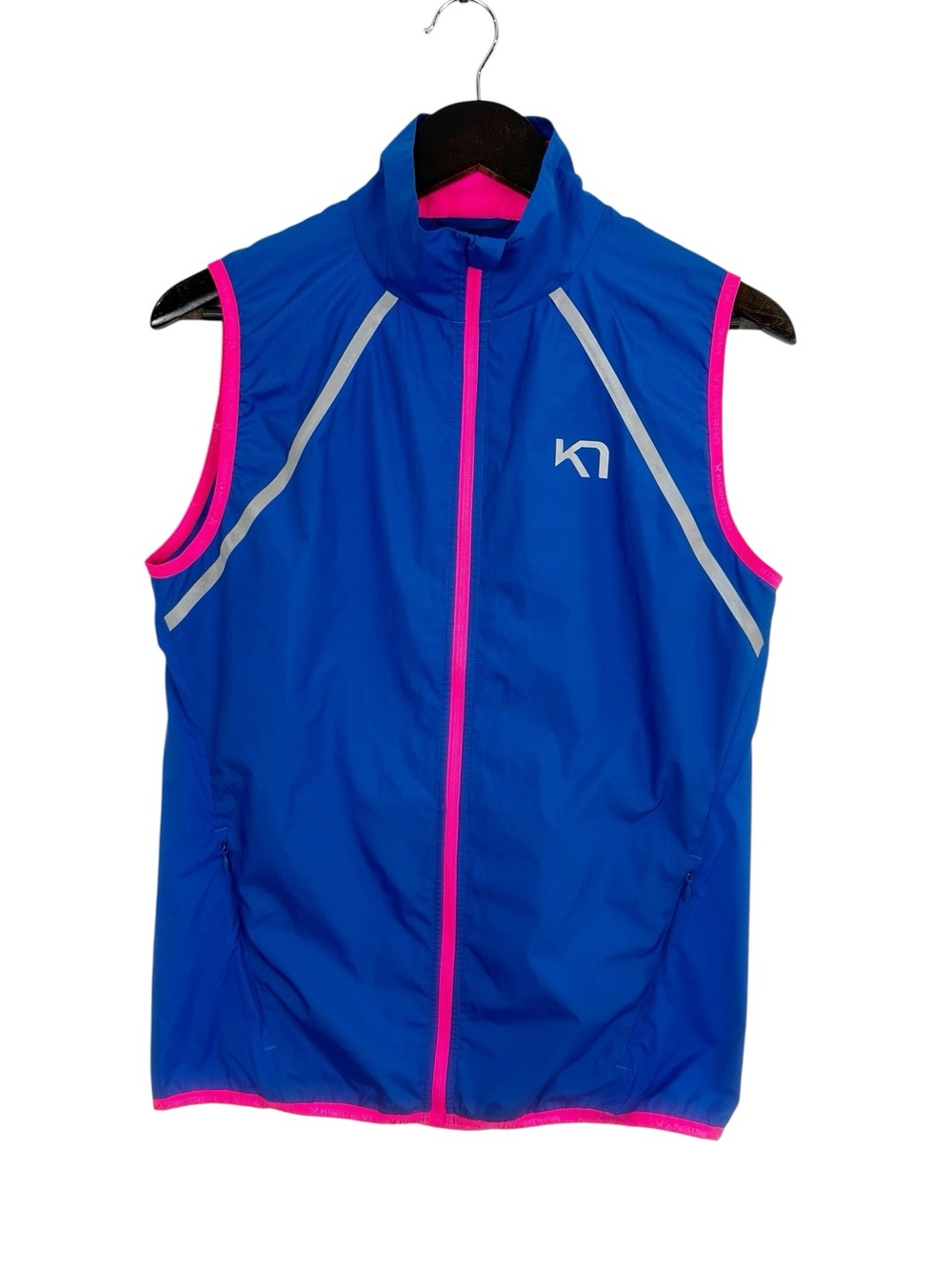 Kari Traa Marika Bright Blue Running Vest with Pink Trim Size Large Training